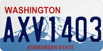 WA license plate AXV1403