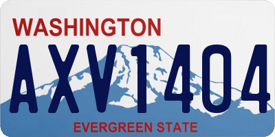 WA license plate AXV1404