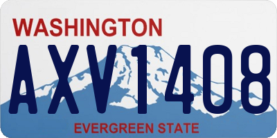 WA license plate AXV1408