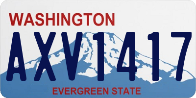 WA license plate AXV1417