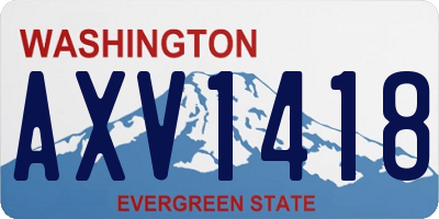 WA license plate AXV1418