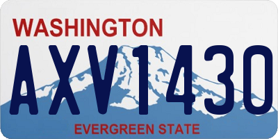 WA license plate AXV1430