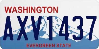 WA license plate AXV1437