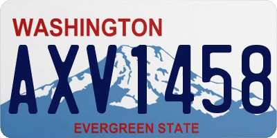 WA license plate AXV1458