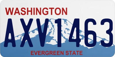 WA license plate AXV1463