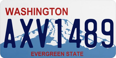 WA license plate AXV1489