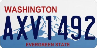 WA license plate AXV1492