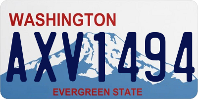 WA license plate AXV1494