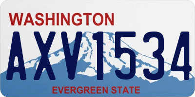 WA license plate AXV1534