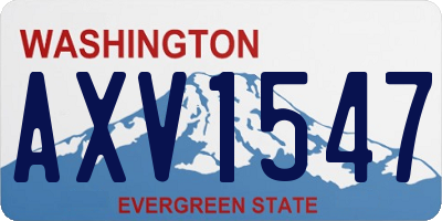 WA license plate AXV1547