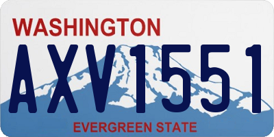 WA license plate AXV1551