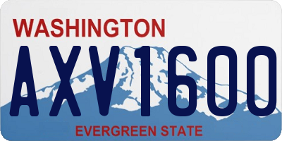 WA license plate AXV1600
