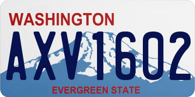 WA license plate AXV1602