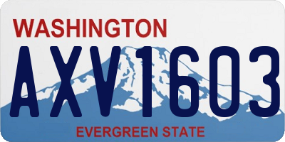 WA license plate AXV1603