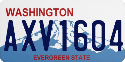 WA license plate AXV1604