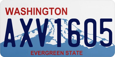 WA license plate AXV1605