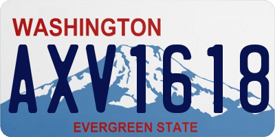 WA license plate AXV1618