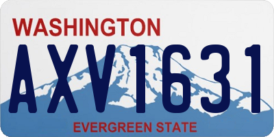WA license plate AXV1631