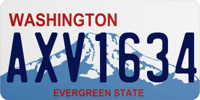 WA license plate AXV1634