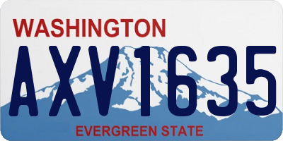 WA license plate AXV1635
