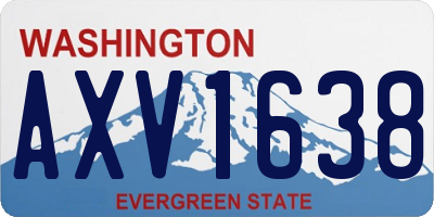 WA license plate AXV1638