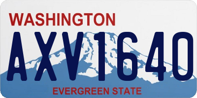 WA license plate AXV1640