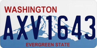 WA license plate AXV1643