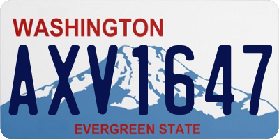 WA license plate AXV1647