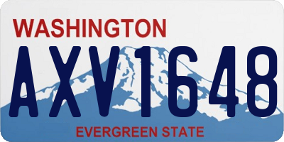 WA license plate AXV1648