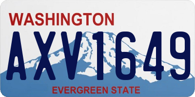 WA license plate AXV1649