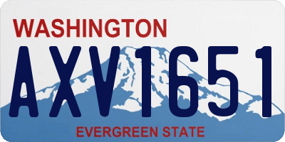 WA license plate AXV1651