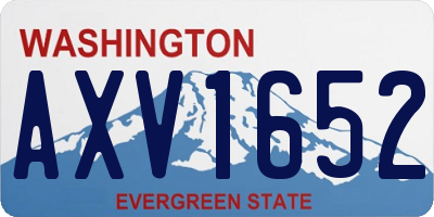 WA license plate AXV1652