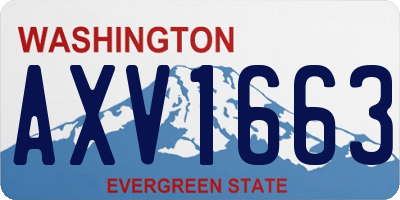 WA license plate AXV1663
