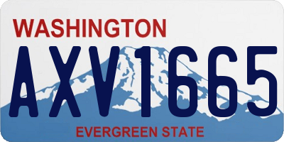 WA license plate AXV1665