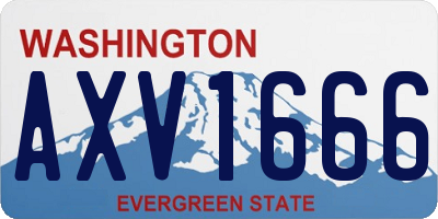 WA license plate AXV1666