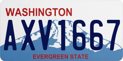 WA license plate AXV1667
