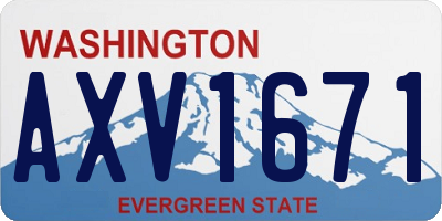 WA license plate AXV1671