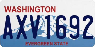 WA license plate AXV1692