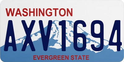 WA license plate AXV1694