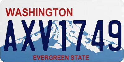 WA license plate AXV1749