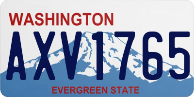 WA license plate AXV1765