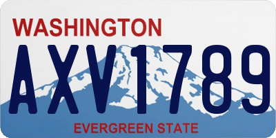 WA license plate AXV1789