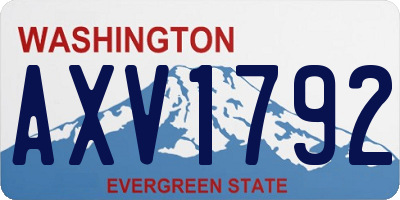 WA license plate AXV1792