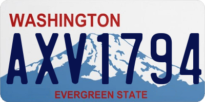 WA license plate AXV1794