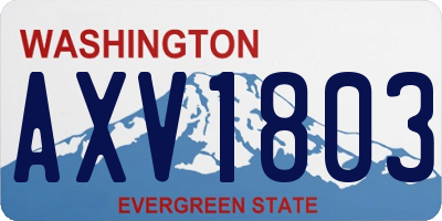 WA license plate AXV1803