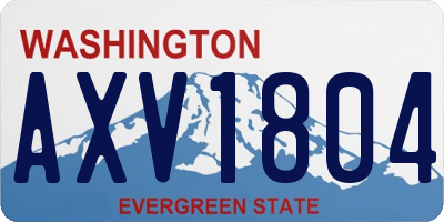 WA license plate AXV1804