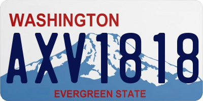WA license plate AXV1818