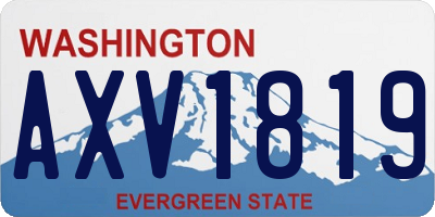 WA license plate AXV1819