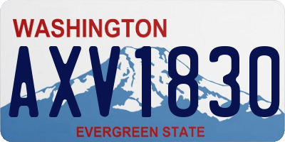 WA license plate AXV1830