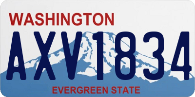 WA license plate AXV1834